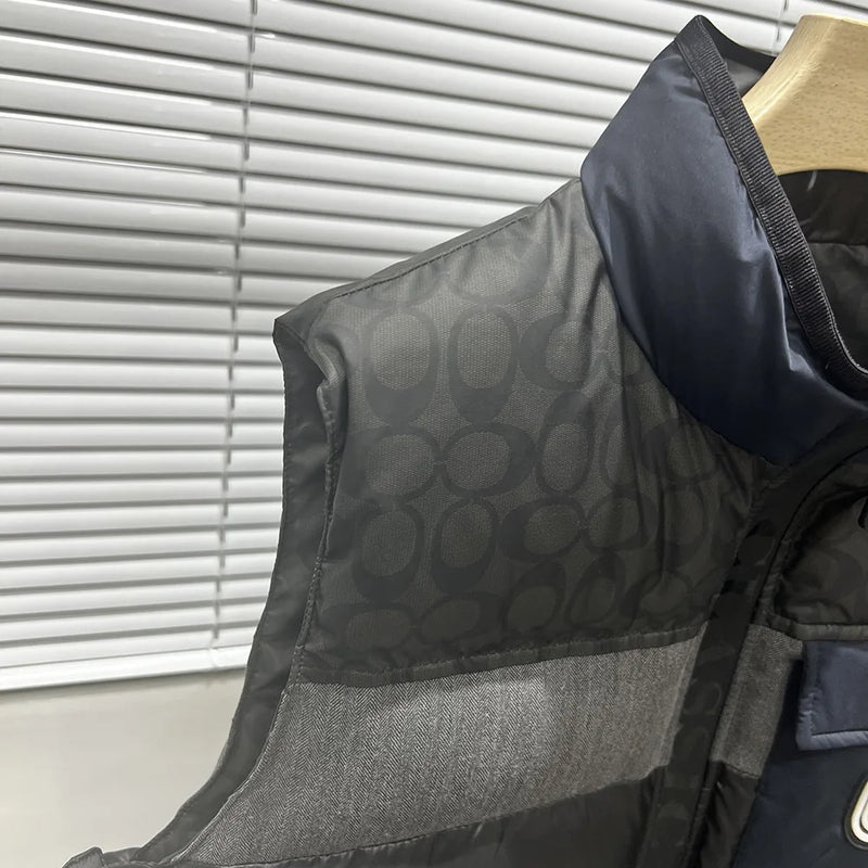 2023 Winter New Men's Down Jacket Men's Thickened Stitching Collar Down Vest Men's
