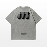 Skatercore Chrome print – Hip Hop Street Personality Letter Print Round Neck Short