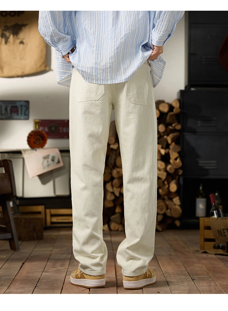 men classic fashion vintage casual loose plus size 28 42 straight white soft denim jeans pant cityboy jeans long trousers man unique jeans style 2113