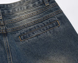 mens retro washed denim jeans loose straight pants 2023 new fashion streetwear trousers hip hop casual zipper jean pants joggers unique joggers style 2494