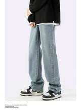 fashion loose streetwear denim basic pants unisex casual zipper jean pant hip hop trousers joggers men straight jeans traf homme unique joggers style 2409