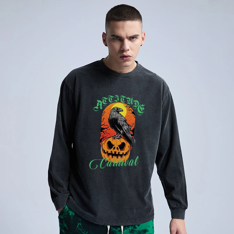 Sadcore Streetwear – Rainbowtouches Washed Mens Long T Shirt Unisex Vintage Hip H – Edgy Streetwear for All Genders