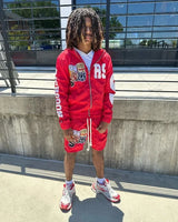 Street Casual Loose Letter Anime Print Oversized Hoodie Y2K Hip Hop Ro