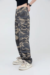 vintage pockets camouflage denim pants men jeans hip hop streetwear military cargo pants unique cargo style 972