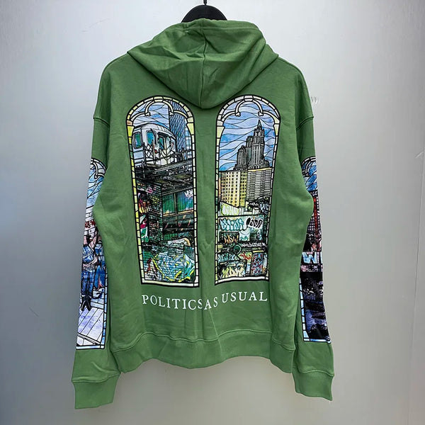 24Ss Autumn And Winter Who Decides War Hoodies Vintage City Cartoon Pr