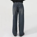 men baggy jeans korean fashion loose straight denim pants male blue casual jeans trousers vintage washed jeans