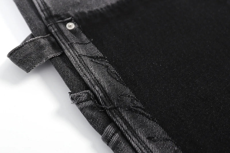 hip hop graffiti black wide leg jeans mens vintage distressed patches ink splashed jeans y2k logging cargo denim trousers women unique cargo style 4511
