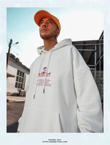 High Street Graffiti Graphic Hoodie Mens Loose Fleece Hoodies Harajuku