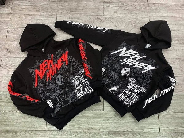 2024 Hoodie American Retro Dark Print Womens Fashion Harajuku Casual L