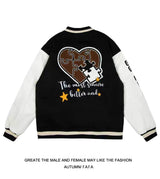 retro baseball bomber, cold season style, for men, fall streetwear outfit, oversized style, layered fashion, modern aesthetic