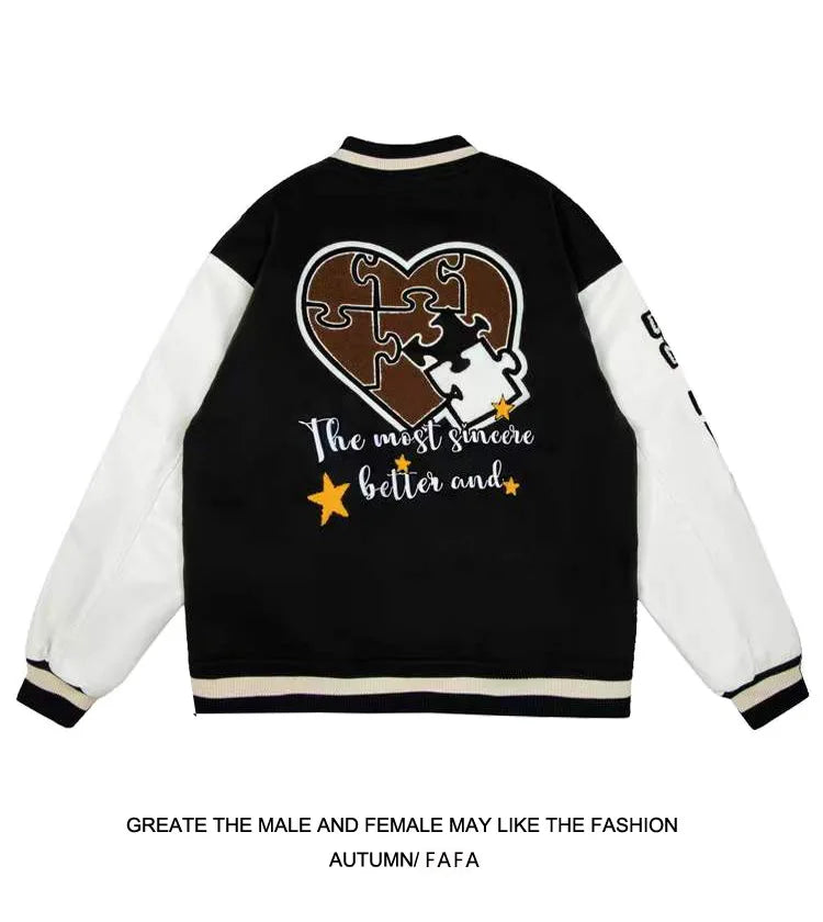 retro baseball bomber, cold season style, for men, fall streetwear outfit, oversized style, layered fashion, modern aesthetic