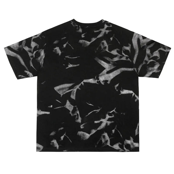 Trapwear Melting smiley – Men T Shirts Vintage Tie Dye Letter Print Short Sleeves T Sh