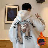 New Goth Graphic Printed Hooded Sweatshirts For Men Y2K Vintage Street