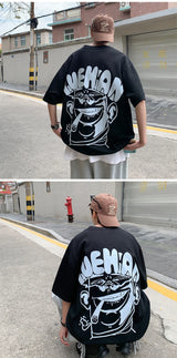 Cyberpunk Graphic tee – Harajuku Oversized High Street T Shirt Short Sleeve Man T Sh