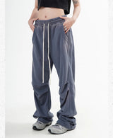 fashion washed distressed pants elastic waist drawstring men women hip hop casual sportwear pants unisex y2k streetwear joggers unique joggers style 557
