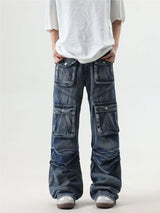 2024 multi pocket jeans vintage mens harajuku cargo denim pants retro hip hop straight loose jean pants 1 unique cargo style 120