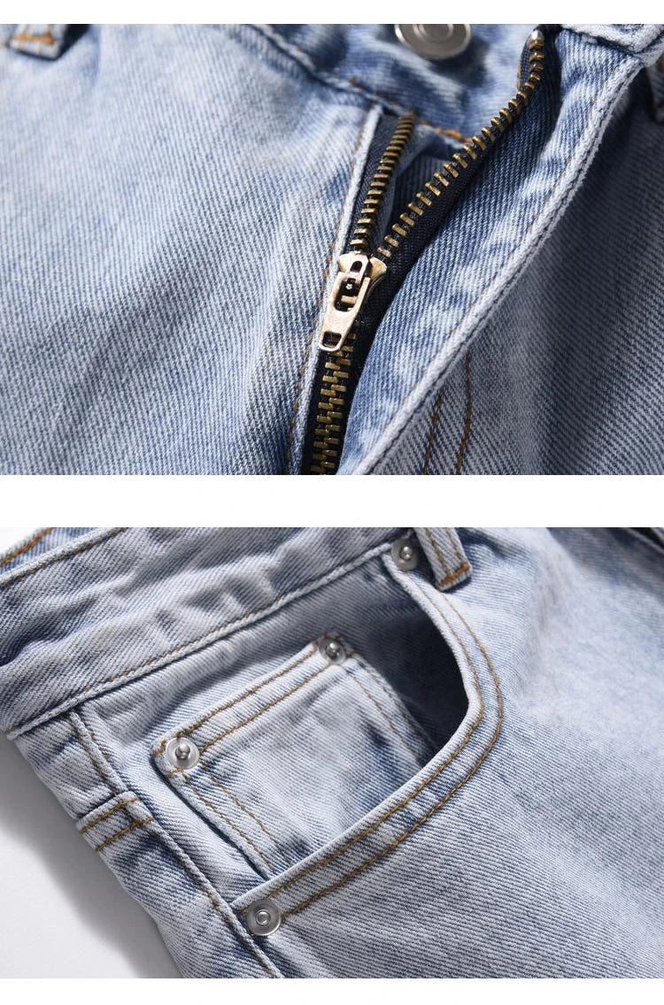 ripped irregular patchwork design denim jeans men casual zipper biker trousers jeans fashion streetwear hip hop pants joggers unique joggers style 3636