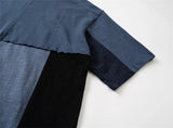 Glitchcore Aesthetic piece – 2024 Retro Color Block Patchworkt Shirt Hip Hop Streetwear T