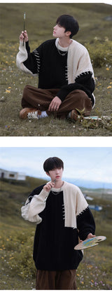 layered flame street pullover, daily style staple, y2k flame pullover top for edgy winter outfits