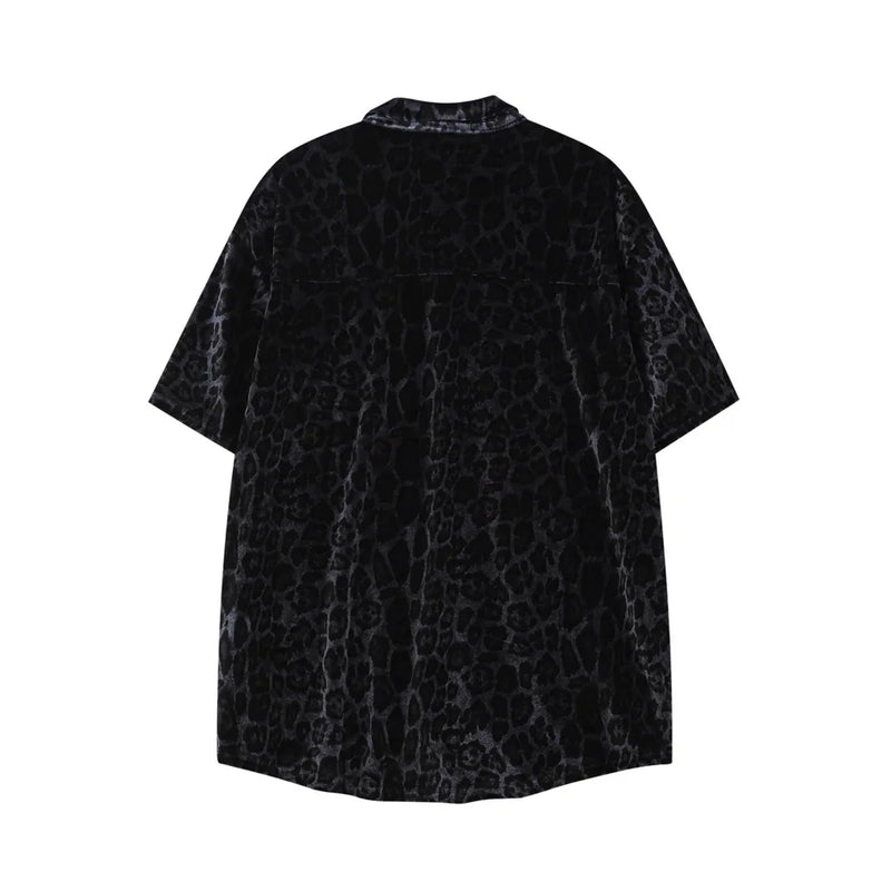 Harajuku Vintage t-shirt – Velvet Leopard Short Sleeve T Shirt Short Sets Summer Mens H