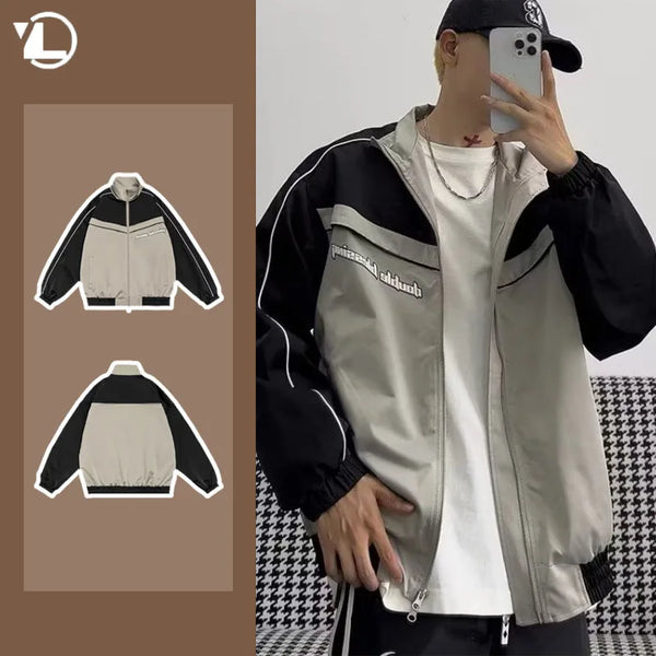 grunge street bomber, modern fit for men, oversized fit