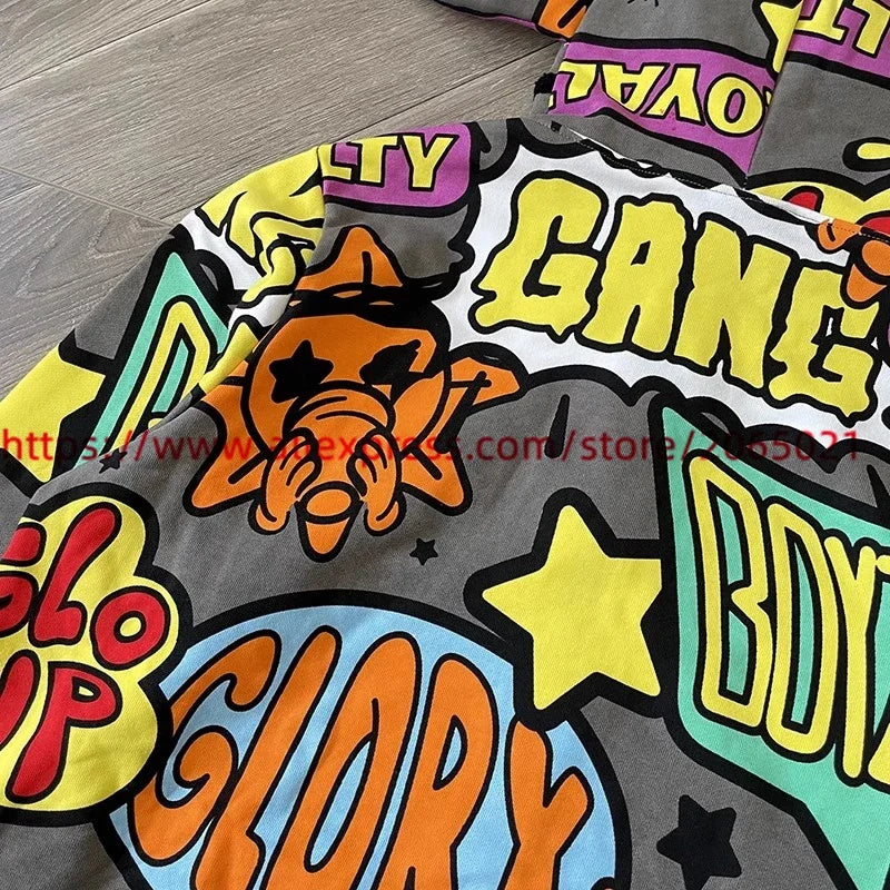 Towel Embroidered Cartoon Camouflage Glo Gang The Glory Full Zip Hoodi