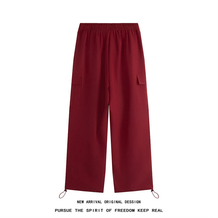 hip hop mens loose fit paratrooper pants drawstring elasticated work pants lightweight quick drying sport climbing trousers unique default style 3301