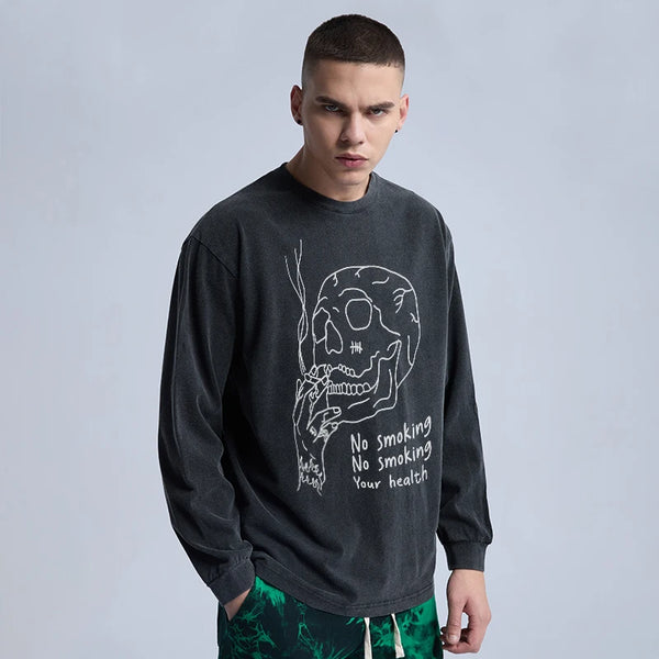 Glitchcore Design – Rainbowtouches Washed Long T Shirt Unisex Vintage Fashion Sk – Edgy Streetwear for All Genders