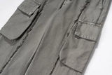 y2k streetwear tassel multi pocket jeans for men straight solid baggy cargo pants pantalones hombre casual denim trousers unique cargo style 774