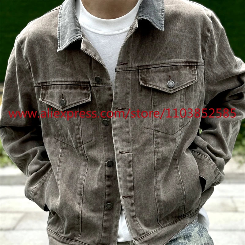 premium hop material hip fall-new-american-heavyweight-vintage-mens-denim-jacket-high-quality-tops-oversize-fashionable-and-versatile-clothing-collar image fit - casual 296cf8 urban quality everyday style fashion print design graphic style essential high wear oversized streetwear unisex streetwear design ID 4bc76