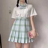 Jk Uniforms Gyaru School Uniform for Girl Student Pleated Skirt Uniform Set Women Short Sleeve Bow Tie Seifuku Japanese Style