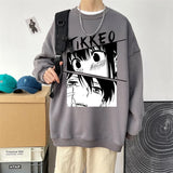 Autumn Japanese Anime Fashion Men Sweatshirt Graphic Fleece Y2K Clothes