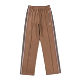 good quality brown motion casual pants men woman lovers trend side edge weaving embroidery drawstring loose trousers urban fashion pants