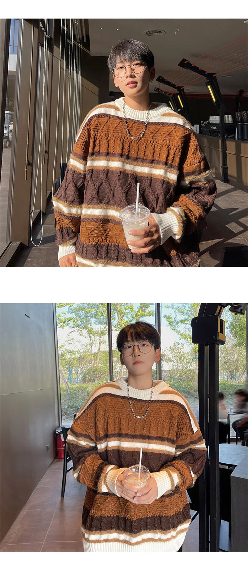 oversized flame jumper, 2025 fashion trend, fire knit jumper in oversized streetwear fashion