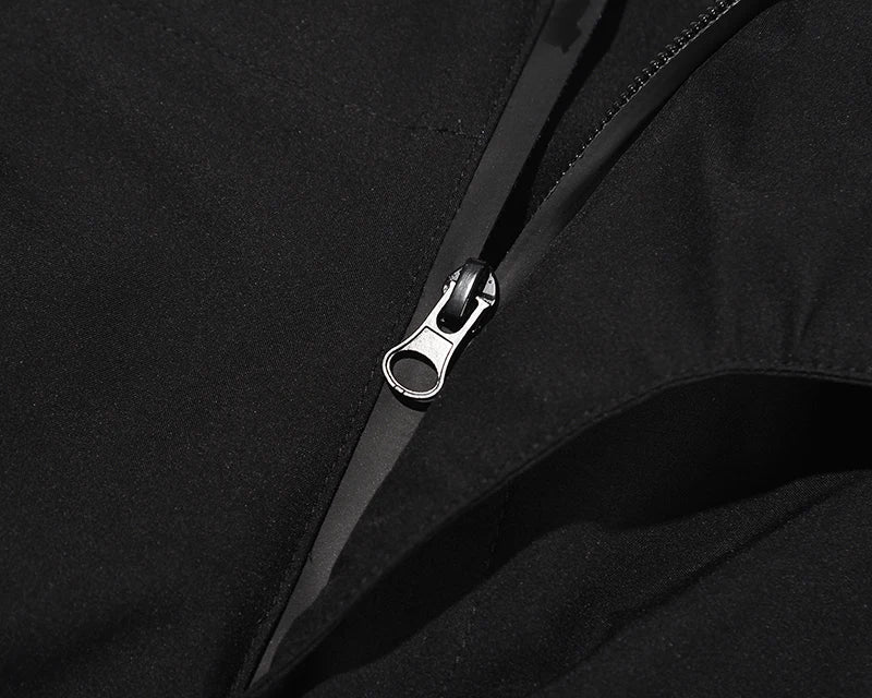 high street zipper pockets quick dry vibe style mens track pants elastic waist straight retro black casual trousers unique default style 451