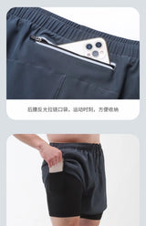 Summer Men's Sports Shorts For Men Gym Basketball Breathable Sweatpants Male Fitness Free Shipping Joggers 2 In 1 Quick Dry