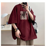 Y2k Crying character – 2024 New American Letter Print Short Sleeve Tee Shirt Mens