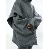greg kanye double layer heavyweight fit hooded pullover with raw edges sweater grey urban wear with bold artwork, high quality cotton pullover, unique limited edition hoodie
