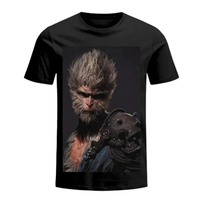 Vaporwave Oversized shirt – Black Myth Wukong Printed Oversized Short Sleeved Top Men Y2