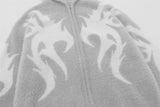 mens hooded cardigan sweater fashion harajuku pattern streetwear hip hop zipper warm knitted sweaters hood coats unisex jumpers - unisex casual winter pullover, gothic aesthetic hoodie for winter, Y2K grunge street style