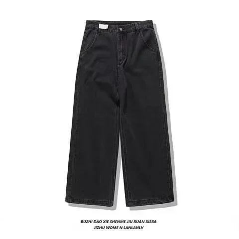 hip hop protect streetwear jeans y2k mens pants harajuku letter embroidery vintage blue baggy jeans high waist wide leg trouser unique jeans style 4105