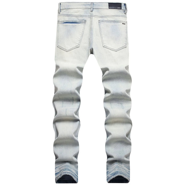 2023 brand new patch light skull head bone chemist tie dyed jeans cotton denim pants comfort casual skinny jeans 32 44 266 vintage washed jeans