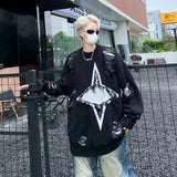 oversized flame jumper, 2025 fashion trend, fire knit jumper in oversized streetwear fashion