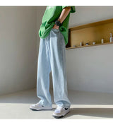 4 colors baggy jeans men fashion casual wide leg jeans men streetwear loose hip hop straight denim pants mens trousers m 2xl unique jeans style 4033