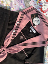JK Original Kawaii Suit Japanese Genuine Cherry Blossom Embroidered Top + Dark Bad Jk Uniform Skirt Girly Sailor Suit
