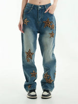 black baggy jeans men star patchwork straight denim pants fashion jeans male streetwear hip hop y2k loose trousers unique jeans style 814