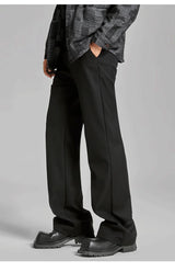 extended length edition men streetwear fashion hip hop vibe straight black pant casual business suit long pants trousers unique default style 1749