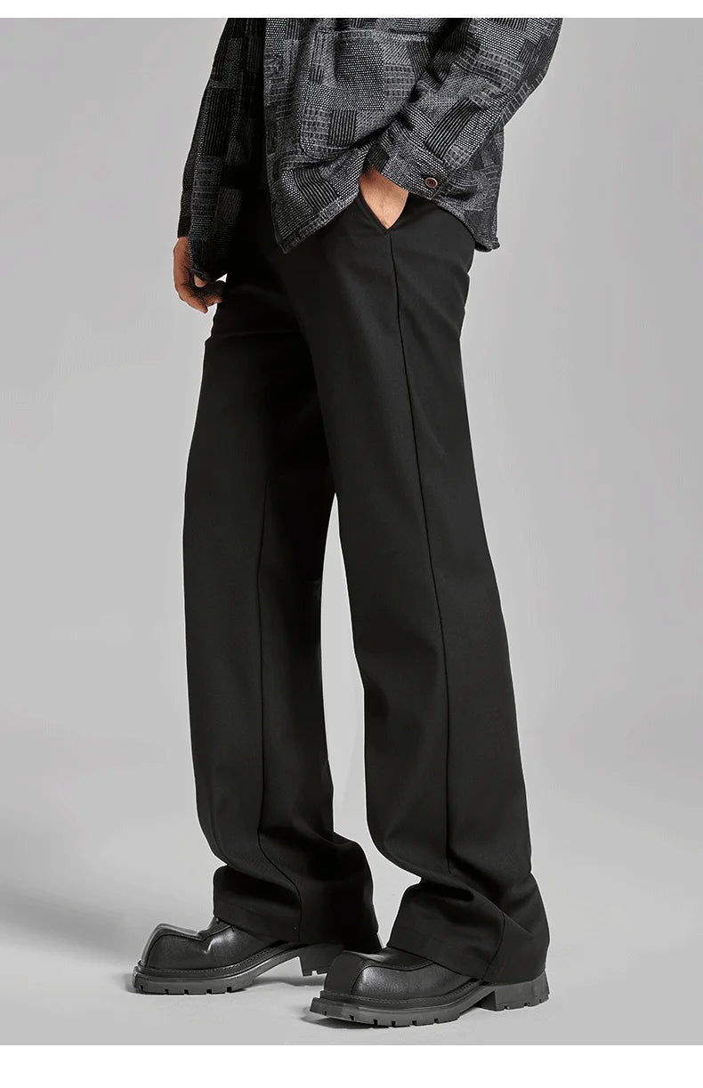 extended length edition men streetwear fashion hip hop vibe straight black pant casual business suit long pants trousers unique default style 1749
