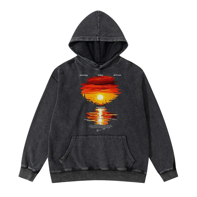 anime aesthetic drop featuring mens oversize long sleeve washed double zipper cardigan hoodies loose plus plush gradient womens hooded pullovers winter