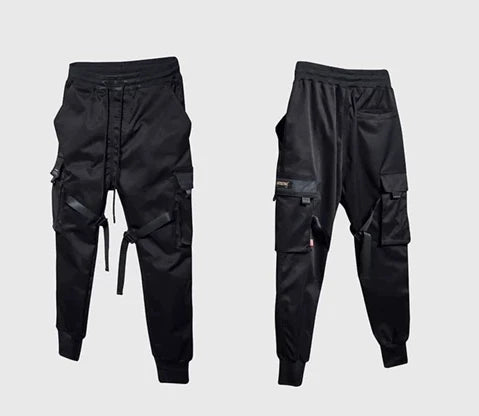 men side pocket cargo harem pants elastic waist trouser streetwear hip hop loose fit ankle drawstring military sweatpant jogger unique joggers style 2776